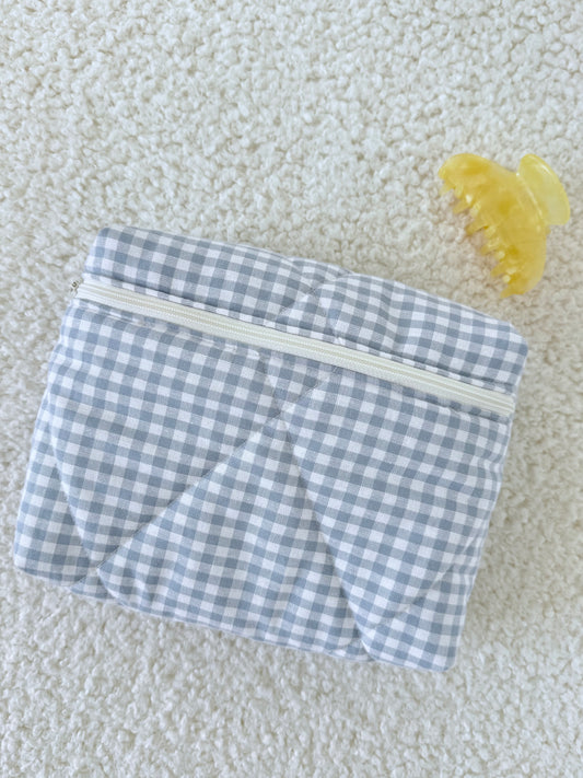 Pochette livre de poche - vichy bleu Louise - Compatible Kindle