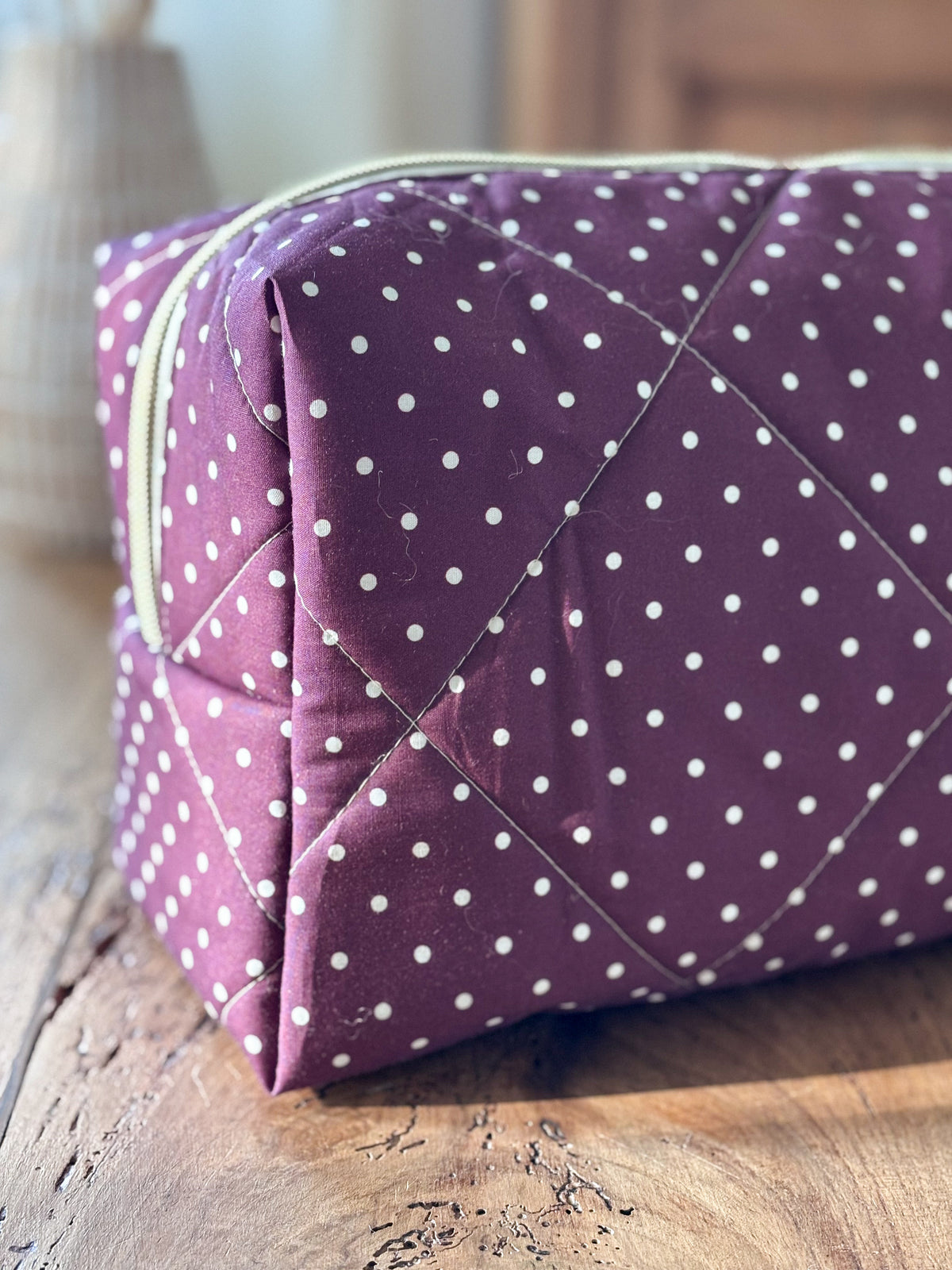Quilted Pouch for Dyson Airwrap and Shark FlexStyle – Light Pink Gingham