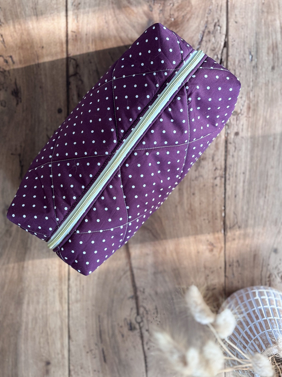 Quilted Pouch for Dyson Airwrap and Shark FlexStyle – Light Pink Gingham
