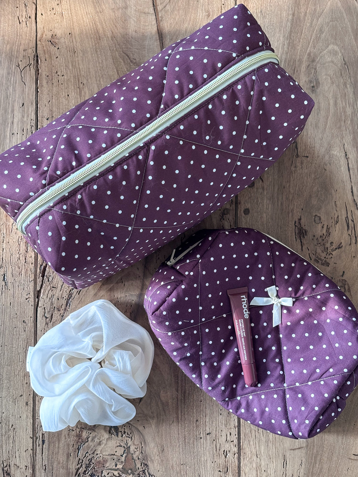 Quilted Pouch for Dyson Airwrap and Shark FlexStyle – Light Pink Gingham