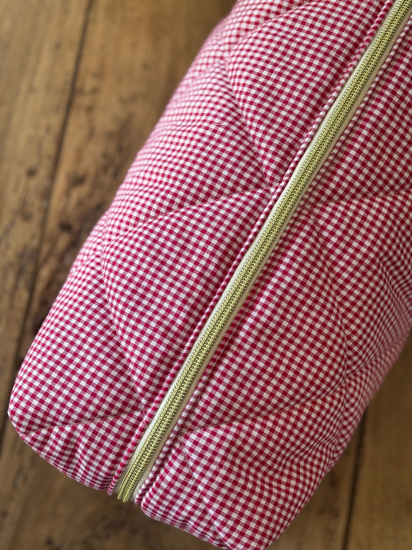 Quilted Pouch for Dyson Airwrap and Shark FlexStyle – Light Pink Gingham