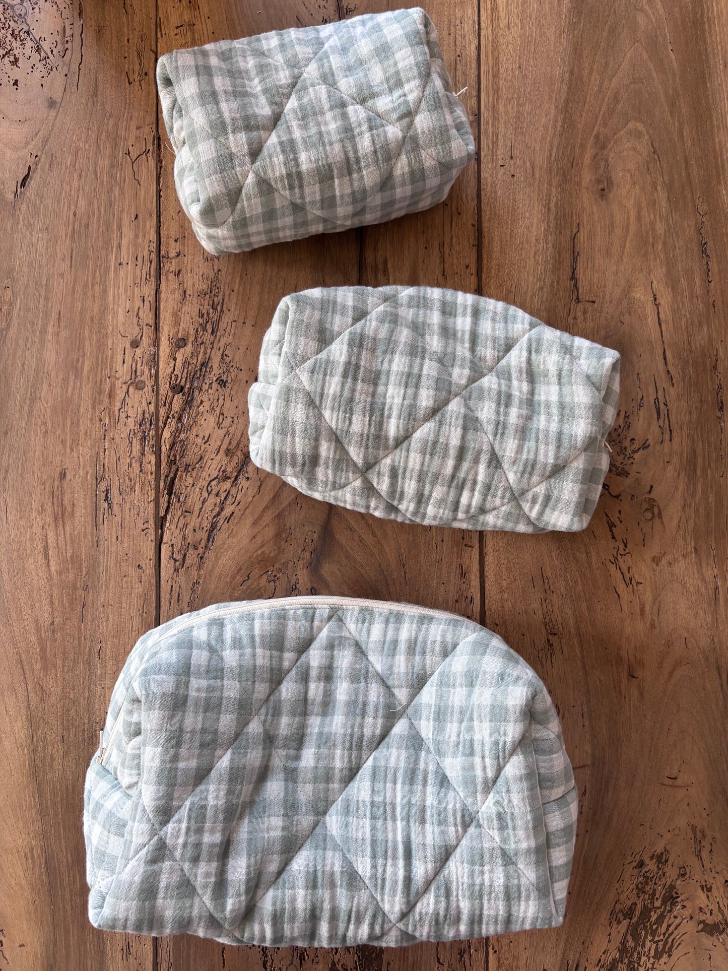 Trousse beauté matelassée Vichy Sauge