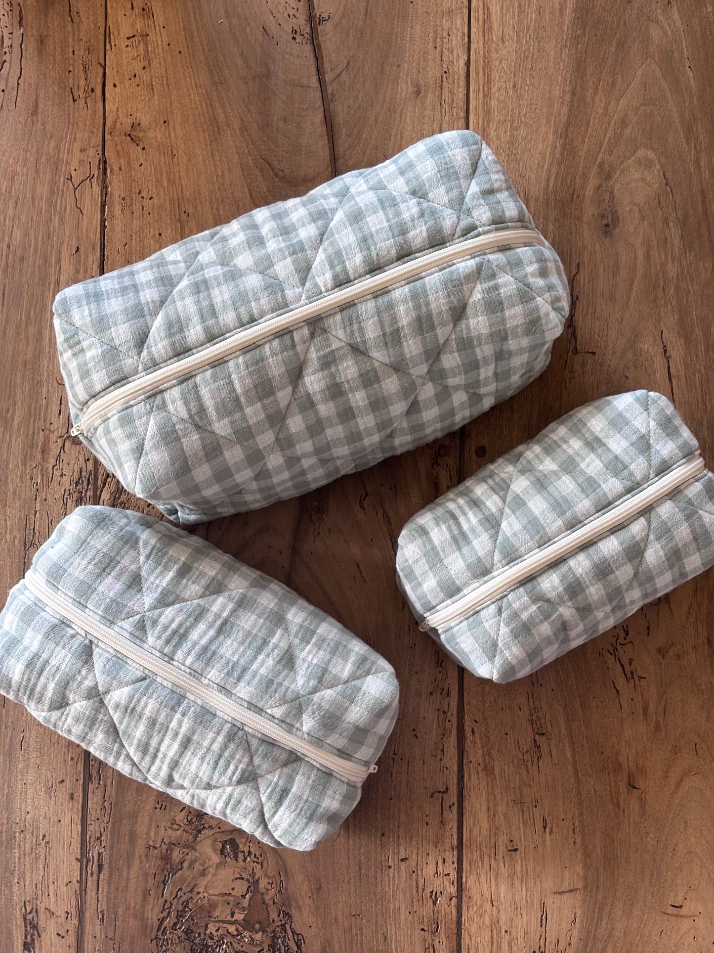 Trousse beauté matelassée Vichy Sauge