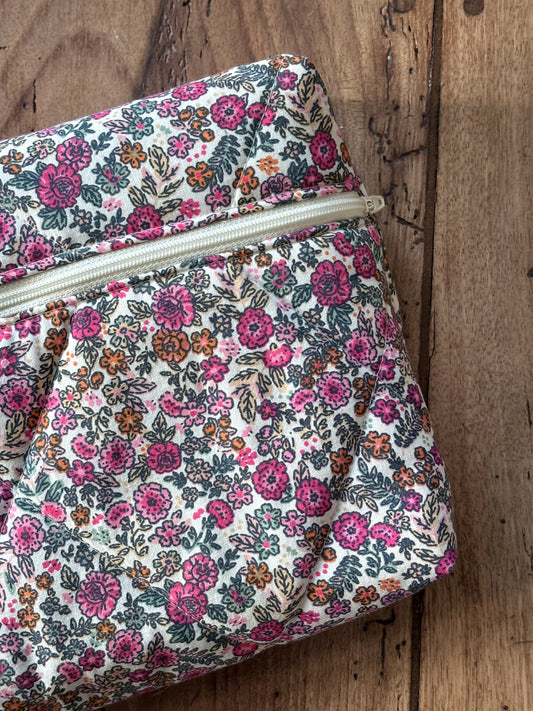 Pochette livre broché - fleurie Romane