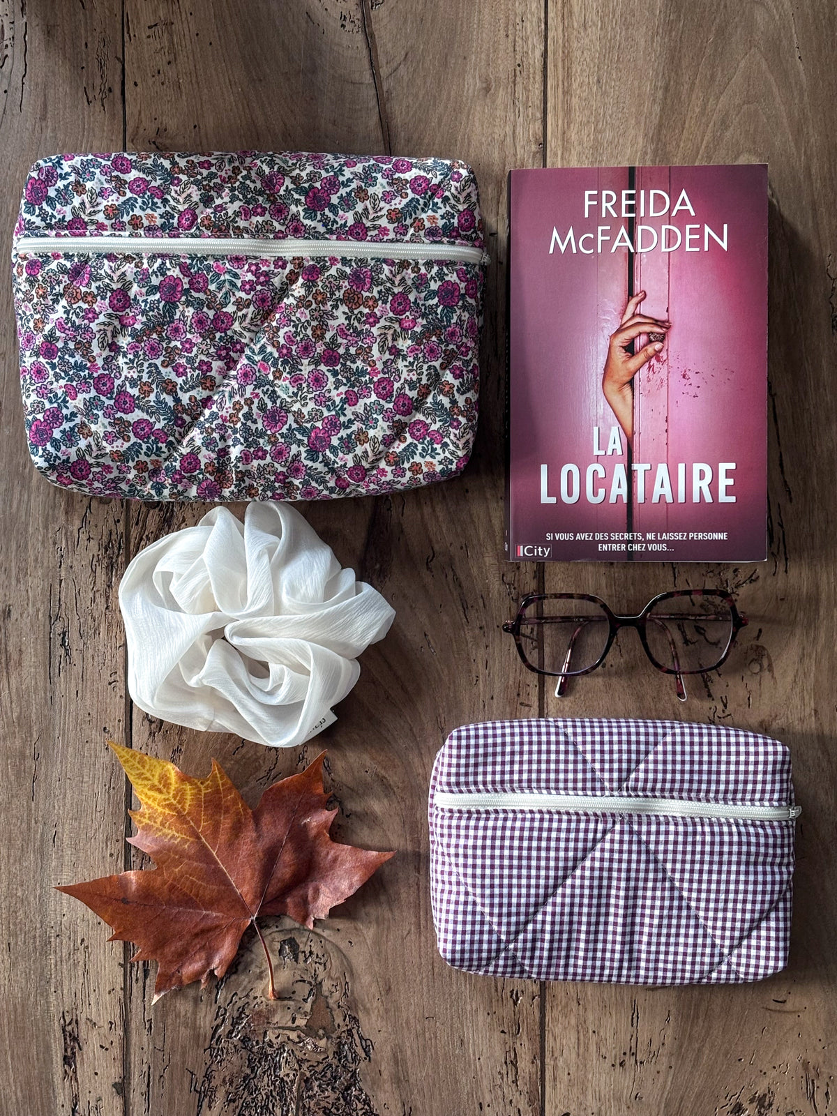 Pochette livre broché - fleurie Romane