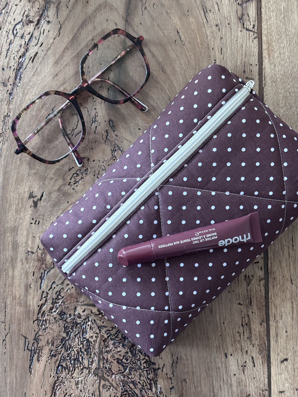 Pochette livre de poche - marron pois écrus Garance - Compatible Kindle